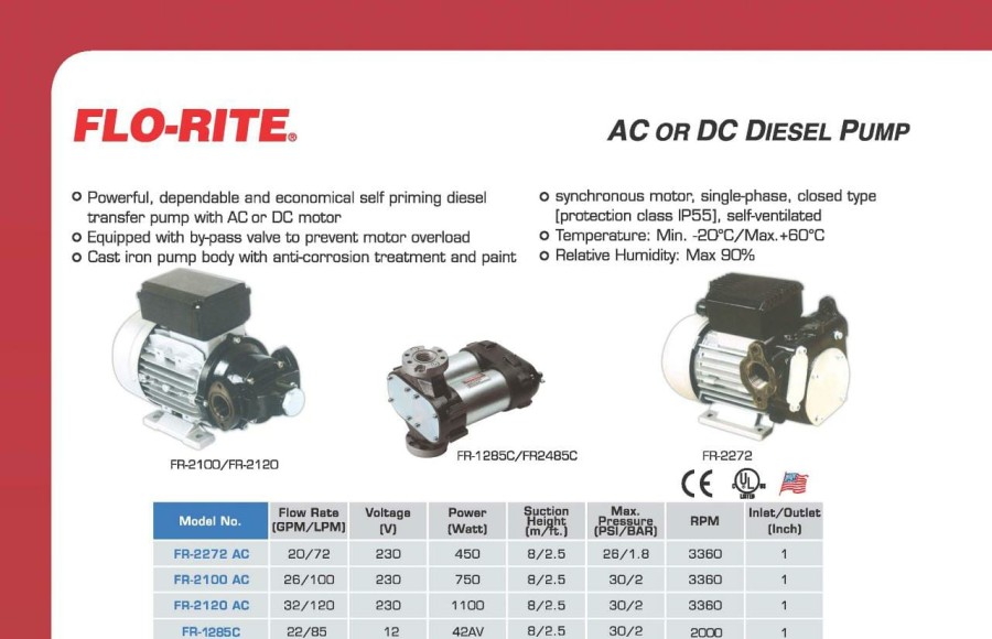 Flo Rite AC Diesel Pompa FR-2100 AC