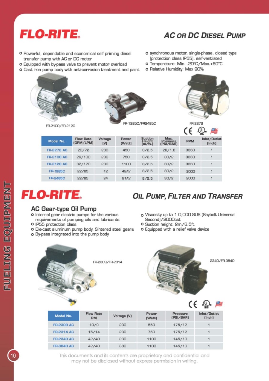 Flo Rite AC Diesel Pompa FR-2272 AC