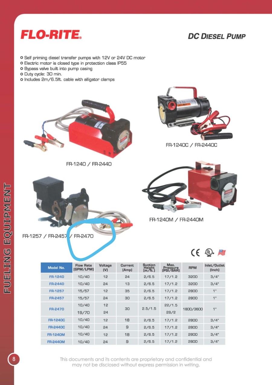 Flo Rite DC Diesel Pompa FR-2470