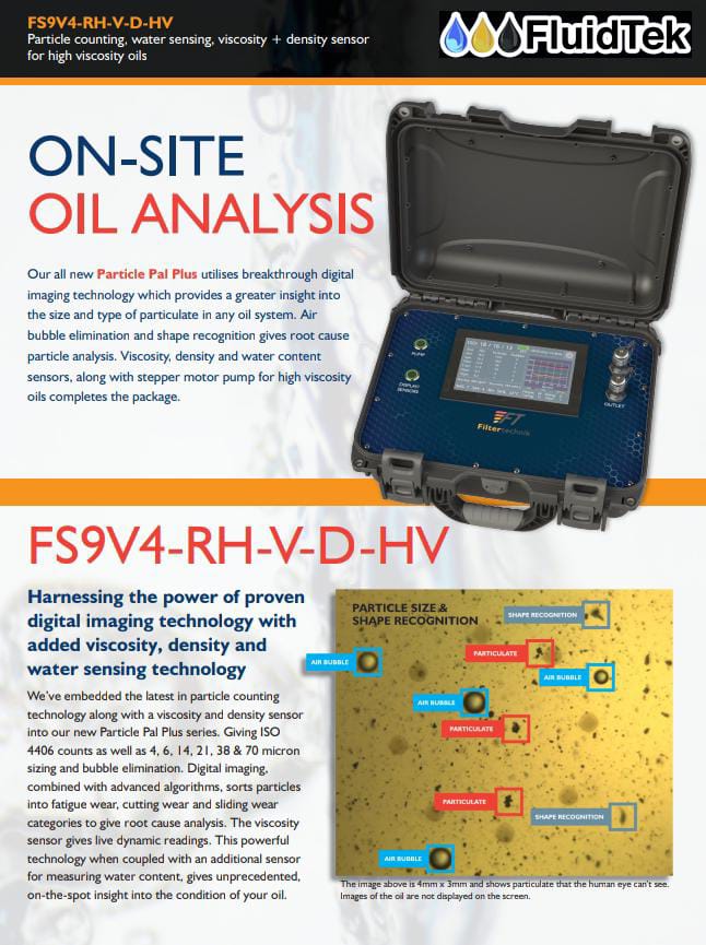 FluidTek ON-SITE OIL ANALYSIS FS9V4-RH-V-D-HV