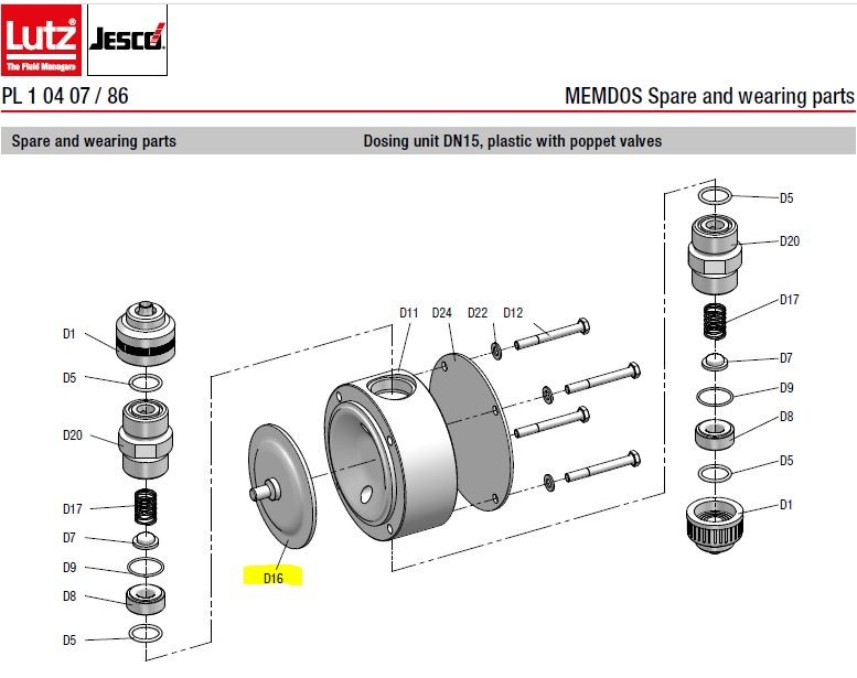 Membrane/Diaphragm D120 PN 81467 Jesco