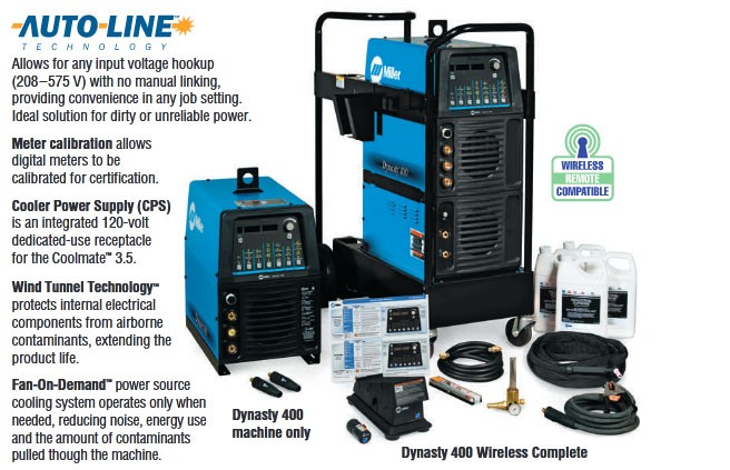 Miller DYNASTY 800 (AUTO-LINE 380-575) C/w Watercooled Accessories